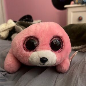 Pierre Ty Cute Pink Plush Seal Toy